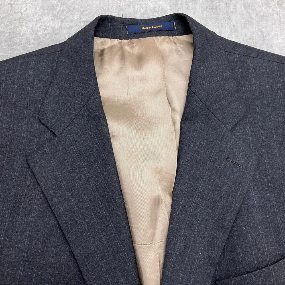 Chaps Ralph Lauren Blazer Men 46R Gray Stripe Wool Classic Career Jacket Canada